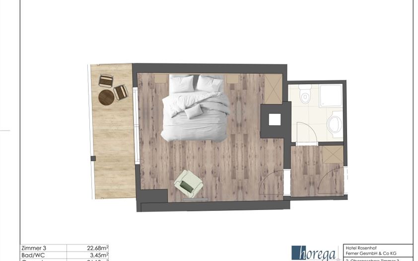 Komfort - Doppel Zimmer mit Südbalkon
