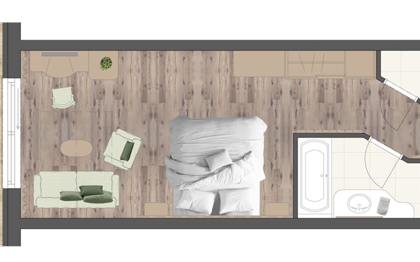 Landhausdoppelzimmer mit Südbalkon