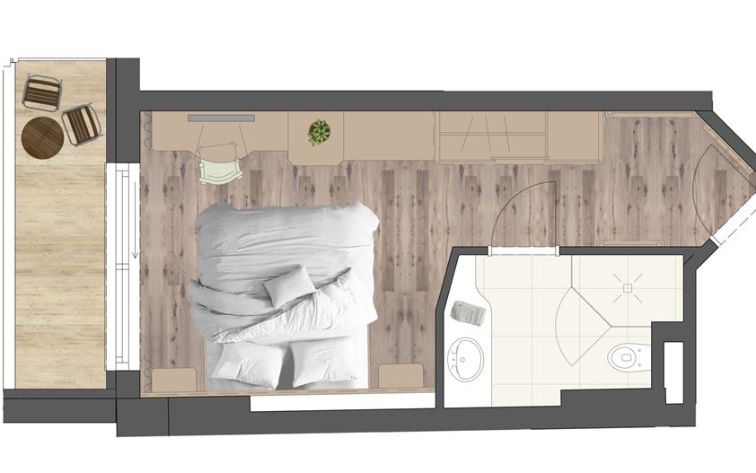 Landhausdoppelzimmer mit Südbalkon